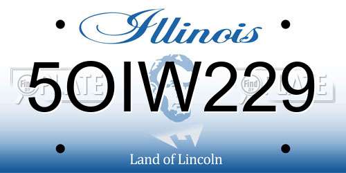5OIW229 Illinois License Plate