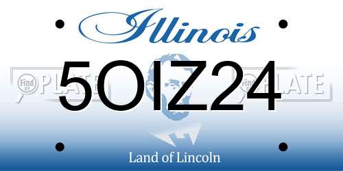 5OIZ24 Illinois License Plate