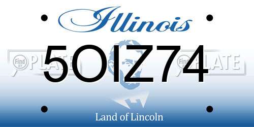 5OIZ74 Illinois License Plate