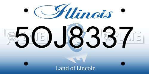 5OJ8337 Illinois License Plate