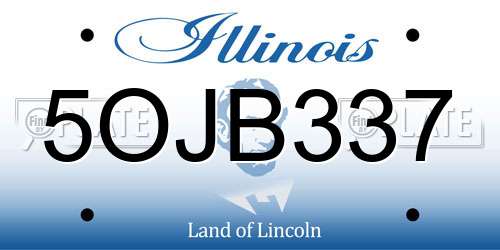 5OJB337 Illinois License Plate