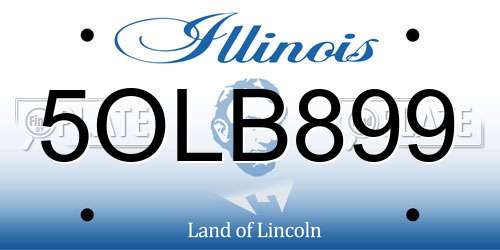 5OLB899 Illinois License Plate
