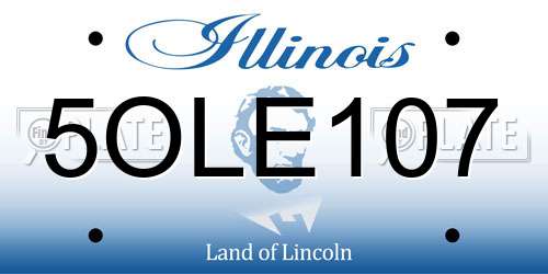 5OLE107 Illinois License Plate