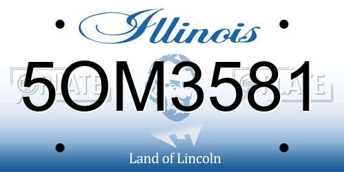 5OM3581 Illinois License Plate