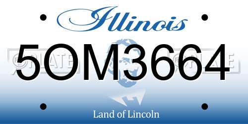 5OM3664 Illinois License Plate