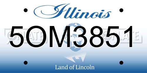 5OM3851 Illinois License Plate