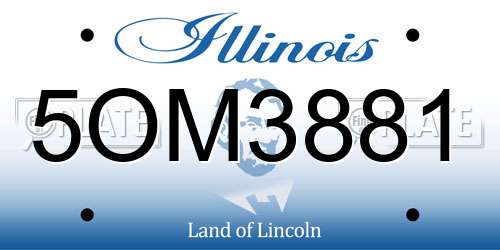 5OM3881 Illinois License Plate