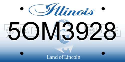 5OM3928 Illinois License Plate