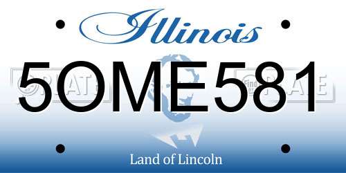5OME581 Illinois License Plate