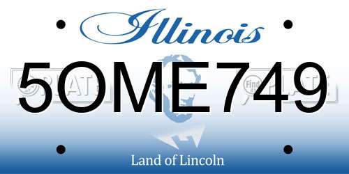 5OME749 Illinois License Plate