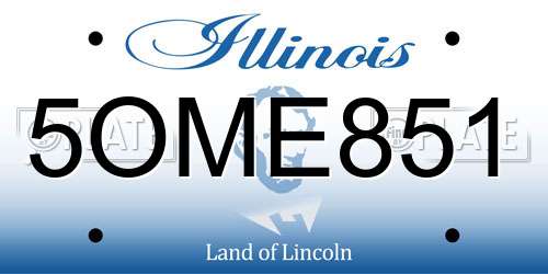 5OME851 Illinois License Plate