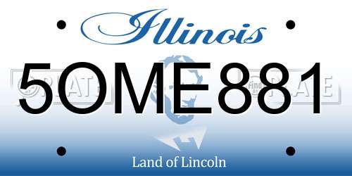 5OME881 Illinois License Plate