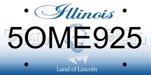 5OME925 Illinois License Plate