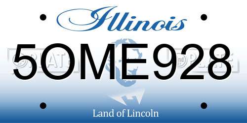 5OME928 Illinois License Plate