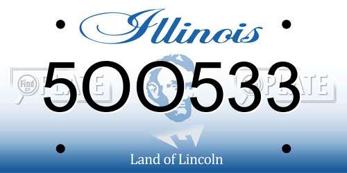 5OO533 Illinois License Plate