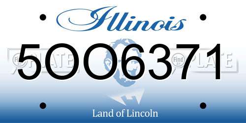 5OO6371 Illinois License Plate