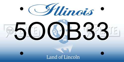 5OOB33 Illinois License Plate