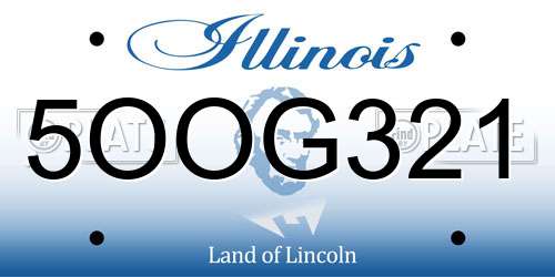 5OOG321 Illinois License Plate