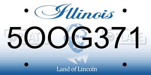 5OOG371 Illinois License Plate