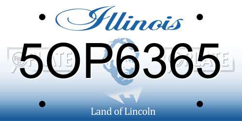 5OP6365 Illinois License Plate