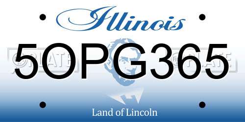 5OPG365 Illinois License Plate