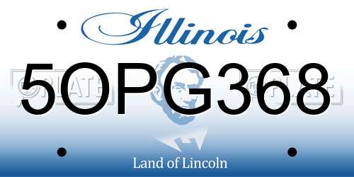 5OPG368 Illinois License Plate