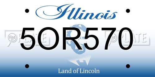 5OR570 Illinois License Plate