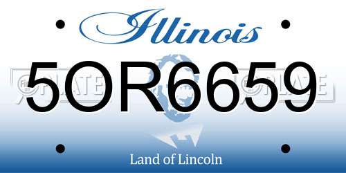 5OR6659 Illinois License Plate