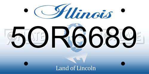 5OR6689 Illinois License Plate