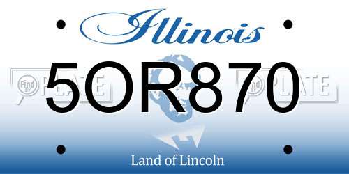 5OR870 Illinois License Plate