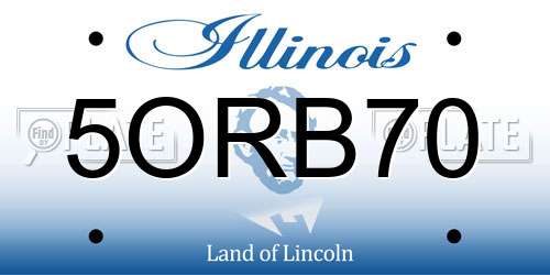 5ORB70 Illinois License Plate