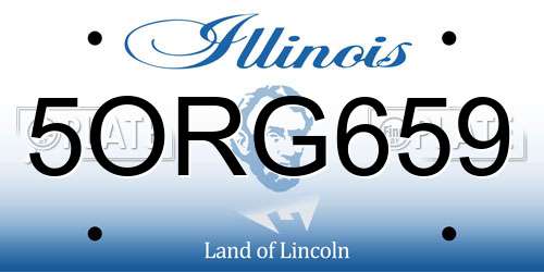 5ORG659 Illinois License Plate