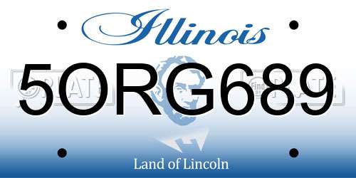 5ORG689 Illinois License Plate