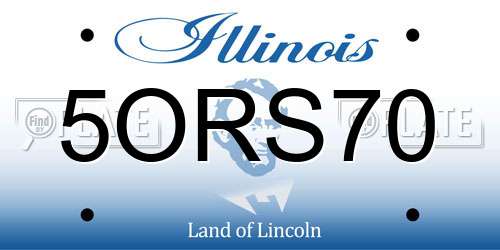 5ORS70 Illinois License Plate