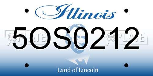 5OS0212 Illinois License Plate