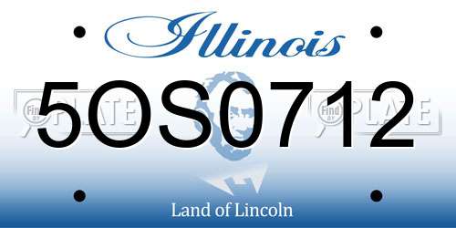 5OS0712 Illinois License Plate