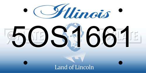 5OS1661 Illinois License Plate