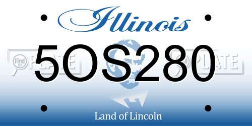5OS280 Illinois License Plate