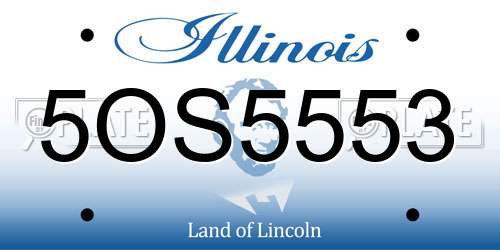 5OS5553 Illinois License Plate