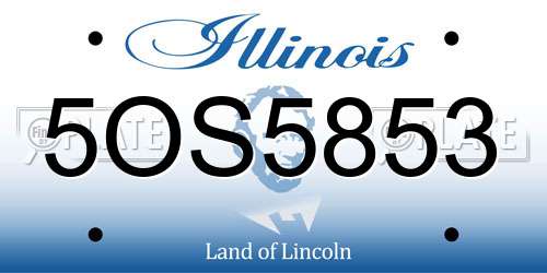 5OS5853 Illinois License Plate