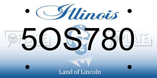 5OS780 Illinois License Plate