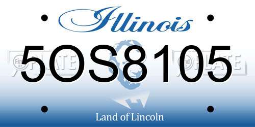 5OS8105 Illinois License Plate