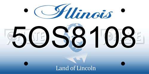 5OS8108 Illinois License Plate