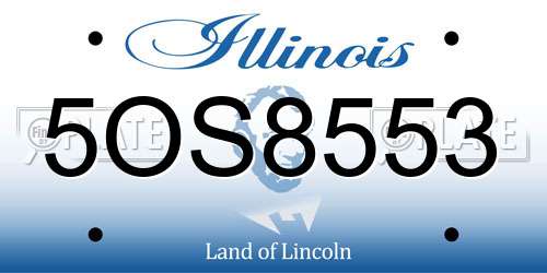 5OS8553 Illinois License Plate