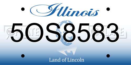 5OS8583 Illinois License Plate