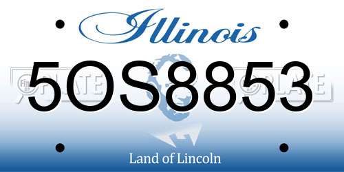 5OS8853 Illinois License Plate