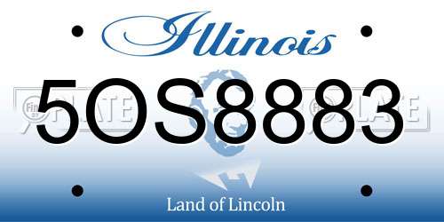 5OS8883 Illinois License Plate