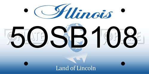 5OSB108 Illinois License Plate