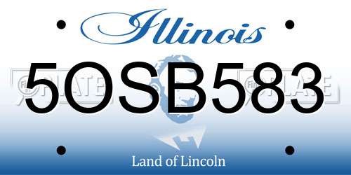 5OSB583 Illinois License Plate