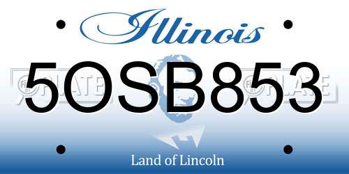 5OSB853 Illinois License Plate